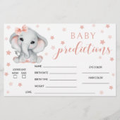 ピンクかわいい象の女の子の赤ちゃんシャワーの予測 便箋 (正面)