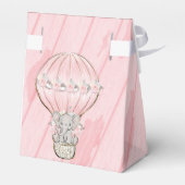 ピンクかわいい象ホットエアバルーン赤ちゃんシャワー フェイバーボックス (裏面サイド)
