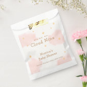 ピンクかわいい雲9女の子ベビーシャワー フェイバーバッグ (封をした状態)