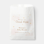 ピンクかわいい雲9女の子ベビーシャワー フェイバーバッグ (正面)