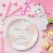 ピンクかわいい雲9女の子ベビーシャワー ペーパープレート (パーティー)