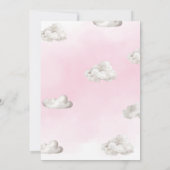 ピンクかわいい飛行機ああ私のタイムフライガール誕生日 招待状 (裏面)