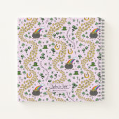 ピンクかわいいn'曲率St patricks dayシャムロック名 ノートブック (裏面)