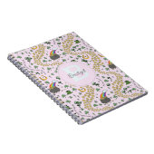 ピンクかわいいn'曲率St patricks dayシャムロック名 ノートブック (右側)