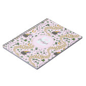 ピンクかわいいn'曲率St patricks dayシャムロック名 ノートブック (左側)