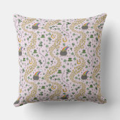 ピンクかわいいn'曲線シャムロックベビー名St patricks クッション (裏面)