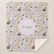 ピンクかわいいn'曲線シャムロックベビー名St patricks