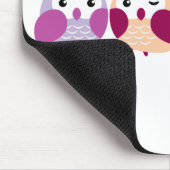 ピンクかわいくカラフルなフクロウ-および紫色のパステル マウスパッド (コーナー)