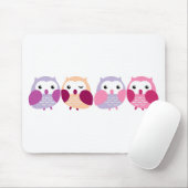 ピンクかわいくカラフルなフクロウ-および紫色のパステル マウスパッド (マウス)