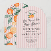 ピンクかわいこちゃんメインスクイズシトラスブライダルシャワー 招待状 (正面/裏面)