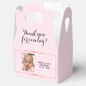 ピンクかわいらしありがとう来!《キリスト教》洗礼式や命名式 フェイバーボックス (オープン)
