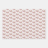 ピンクかわいらしさくらんぼの花水色 ラッピングペーパーシート (正面3)