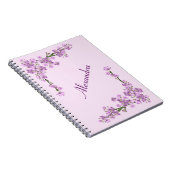 ピンクかわいらしさくらんぼの花 ノートブック (右側)