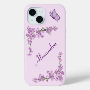 ピンクかわいらしさくらんぼの花 iPhone 15ケース