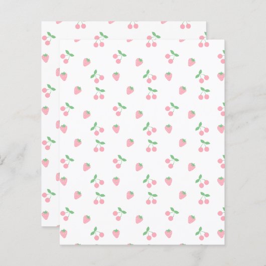 ピンクかわいらしさくらんぼイチゴ果実模様 (正面/裏面)