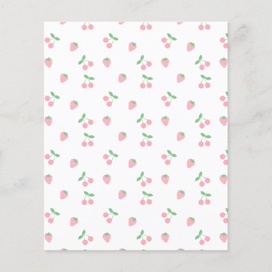 ピンクかわいらしさくらんぼイチゴ果実模様 (正面)
