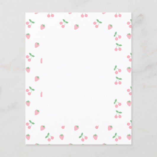 ピンクかわいらしさくらんぼイチゴ果実模様 (正面)