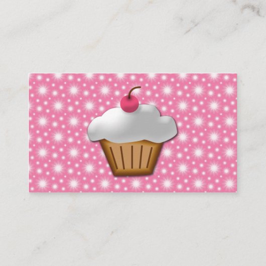 ピンクかわいらしさくらんぼカップケーキベーカリー 名刺 (裏面)