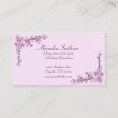 ピンクかわいらしさくらんぼ花咲き名刺 名刺 (裏面)