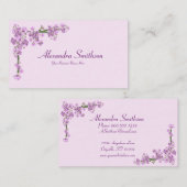 ピンクかわいらしさくらんぼ花咲き名刺 名刺 (正面/裏面)