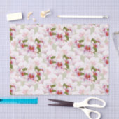 ピンクかわいらしさくらんぼ花水彩 薄葉紙 (クラフト)