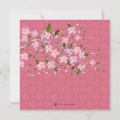 ピンクかわいらしさくらんぼ花赤ちゃんシャワー 招待状 (裏面)