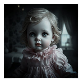 ピンクかわいらしで金髪の人形(1恋しく思月) ポスター