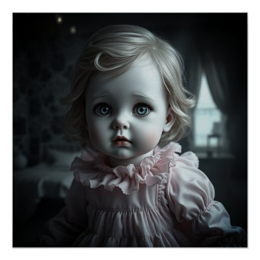 ピンクかわいらしで金髪の人形(1恋しく思月) ポスター (正面)