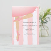 ピンクかわいらしで。チャイルドバレリーナ誕生日パーティー 招待状 (スタンド正面)