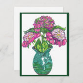 ピンクかわいらしで ノートカード (正面/裏面)