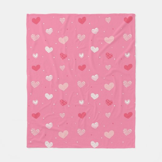 ピンクかわいらしで フリースブランケット (正面)