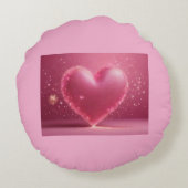 "ピンクかわいらしで：心のこもった枕カバー" ラウンドクッション (裏面)