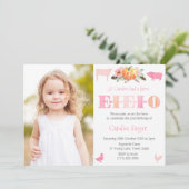 ピンクかわいらしとカボチャのファームガールバースデーパーティー 招待状 (スタンド正面)