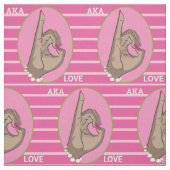 ピンクかわいらしとグリーンの織物 ファブリック (見本)