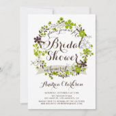 ピンクかわいらしとグレーのフローラリースブライダルシャワー 招待状 (正面)