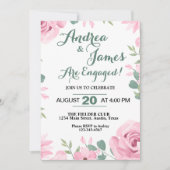 ピンクかわいらしとシーショムグリーン婚約パーティ 招待状 (正面)