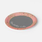 ピンクかわいらしとダークグレーのラウンドを洗った ペーパープレート (アングル)