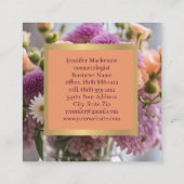 ピンクかわいらしとピーチパープルバラAI生成 スクエア名刺 (裏面)