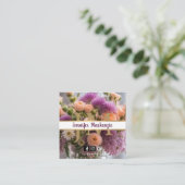 ピンクかわいらしとピーチパープルバラAI生成 スクエア名刺 (スタンド正面)