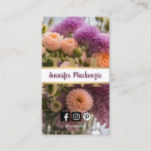 ピンクかわいらしとピーチパープルバラAI生成 名刺 (正面)