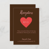 ピンクかわいらしとブラウンの披露宴 エンクロージャーカード (正面/裏面)