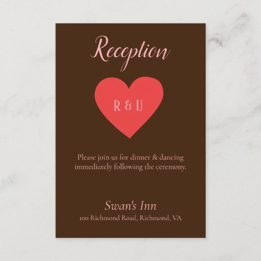 ピンクかわいらしとブラウンの披露宴 エンクロージャーカード (正面)