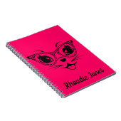 ピンクかわいらしとブラックのシックな猫 ノートブック (右側)