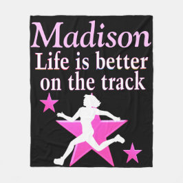 ピンクかわいらしとブラックのトラックパーソナライズされたブランケット フリースブランケット