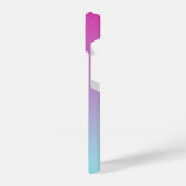 ピンクかわいらしとブルーのコットンキャンディグラデーション iPhoneケース (左側面)