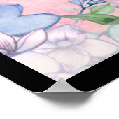 ピンクかわいらしとブルーのフローラが私たちの結婚店に ポスター (角)