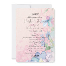 ピンクかわいらしとブルーのワイルドフラワーブライダルシャワー