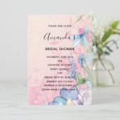 ピンクかわいらしとブルーのワイルドフラワーブライダルシャワー 招待状 (スタンド正面)