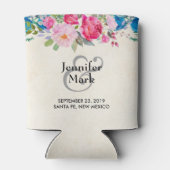 ピンクかわいらしとブルーの縁どフラ結婚ー 缶クーラー (裏面)