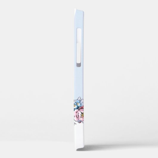 ピンクかわいらしとブルーの花とストライプ名前つき Case-Mate iPhoneケース (裏面 / 左)